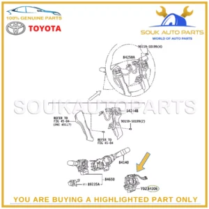 84307-47020 Genuine Toyota CABLE SUB-ASSY, SPIRAL PRIUS YARIS PRADO