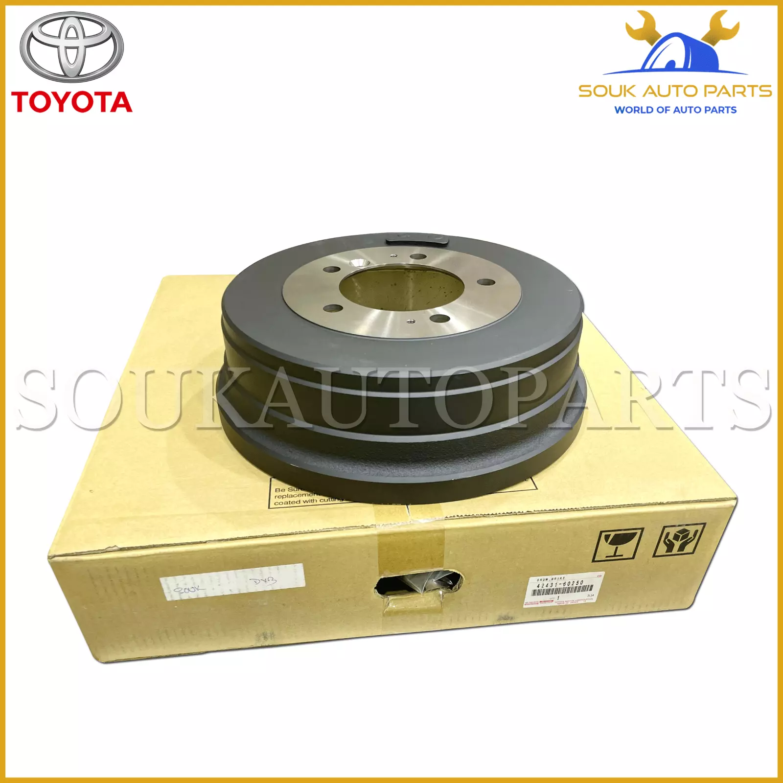 42431-60250 Genuine Toyota DRUM SUB-ASSY, REAR BRAKE 4243160250 OEM LAND CRUISER