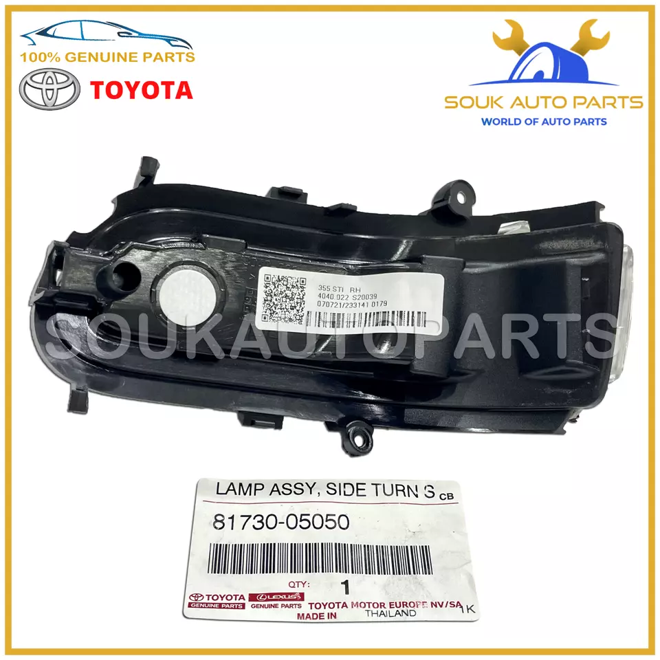 81730-05050 Genuine Toyota SIDE TURN SIGNAL LAMP ASSY, RH 8173005050 OEM
