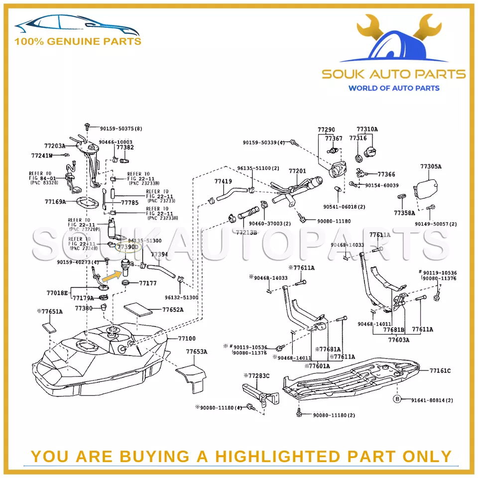77390-35010 Genuine Toyota Lexus FUEL TANK OVERFILL CHECK VALVE