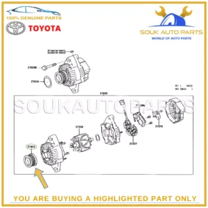 27415-0L030 Genuine Toyota PULLEY, ALTERNATOR W/CLUTCH OEM HILUX INNOVA 1GD 2GD