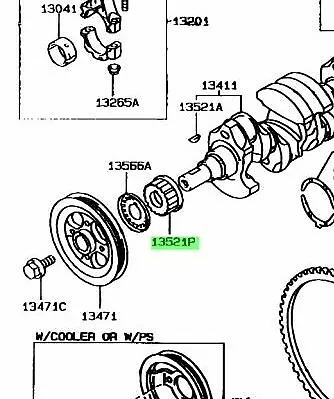 13521-11030 Toyota GENUINE CRANKSHAFT TIMING PULLEY 1352111030 OEM COROLLA 4E 5E