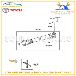 04371-60070 Genuine Toyota SPIDER KIT, FRONT PROPELLER SHAFT UNIVERSAL JOINT