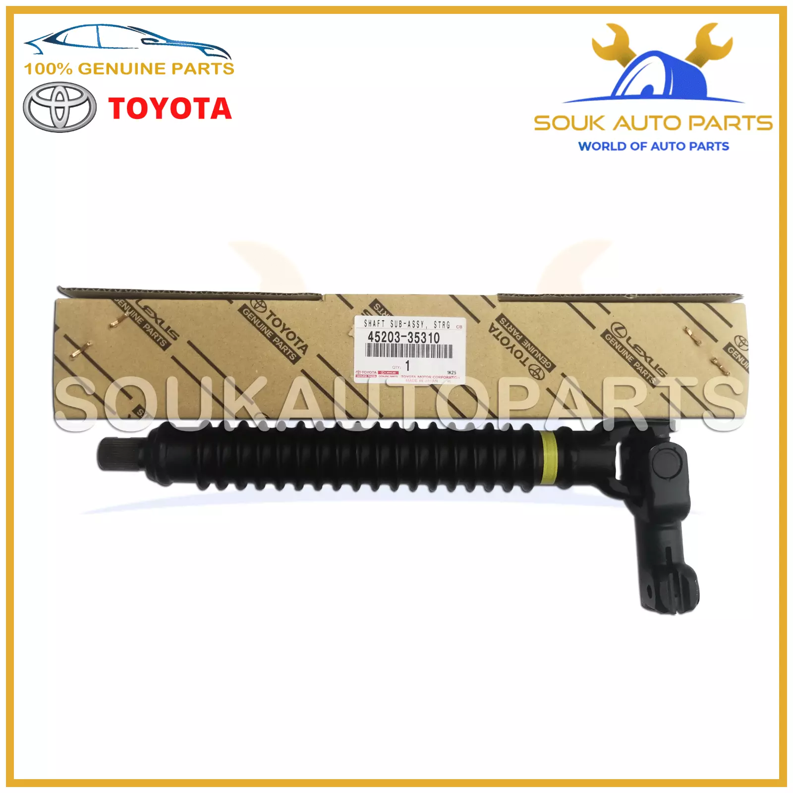 45203-35310 Genuine Toyota STEERING LOWER SHAFT, NO.2 4Runner FJ Cruiser GX470