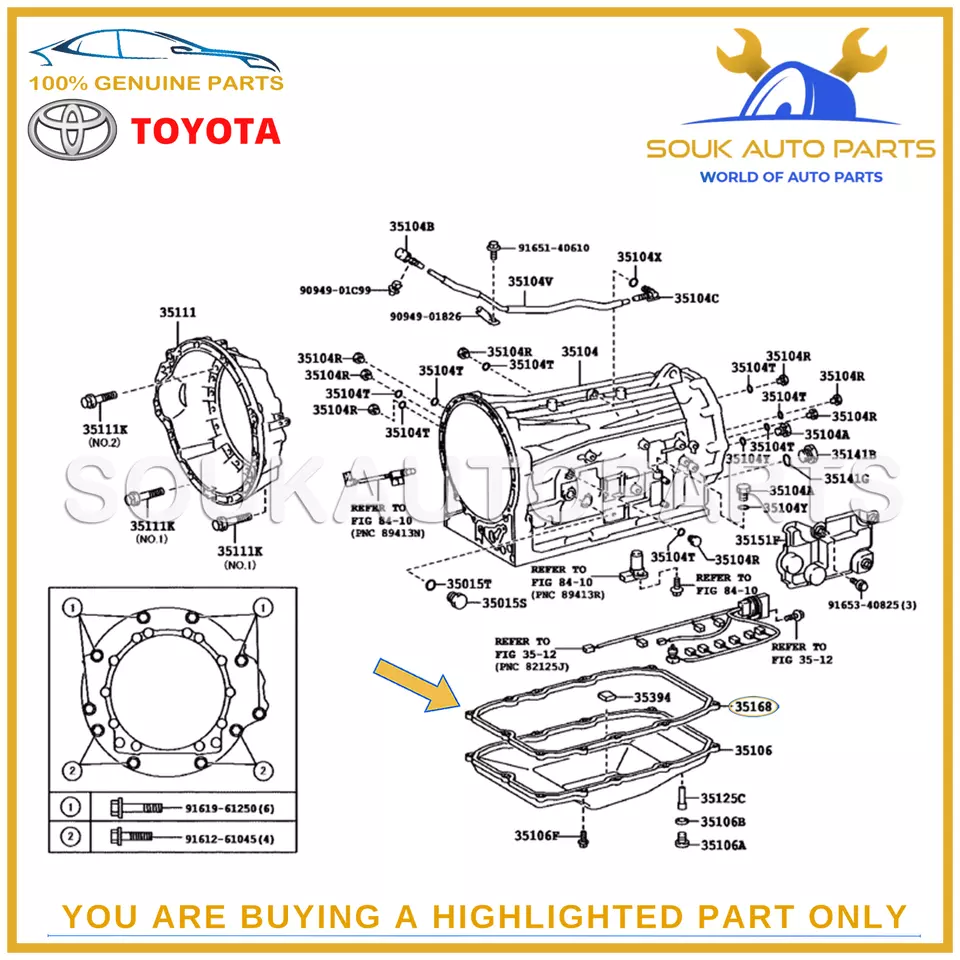 35168-60030 Genuine Toyota GASKET TRANSMISSION LAND CRUISER LEXUS LX570 LX450d
