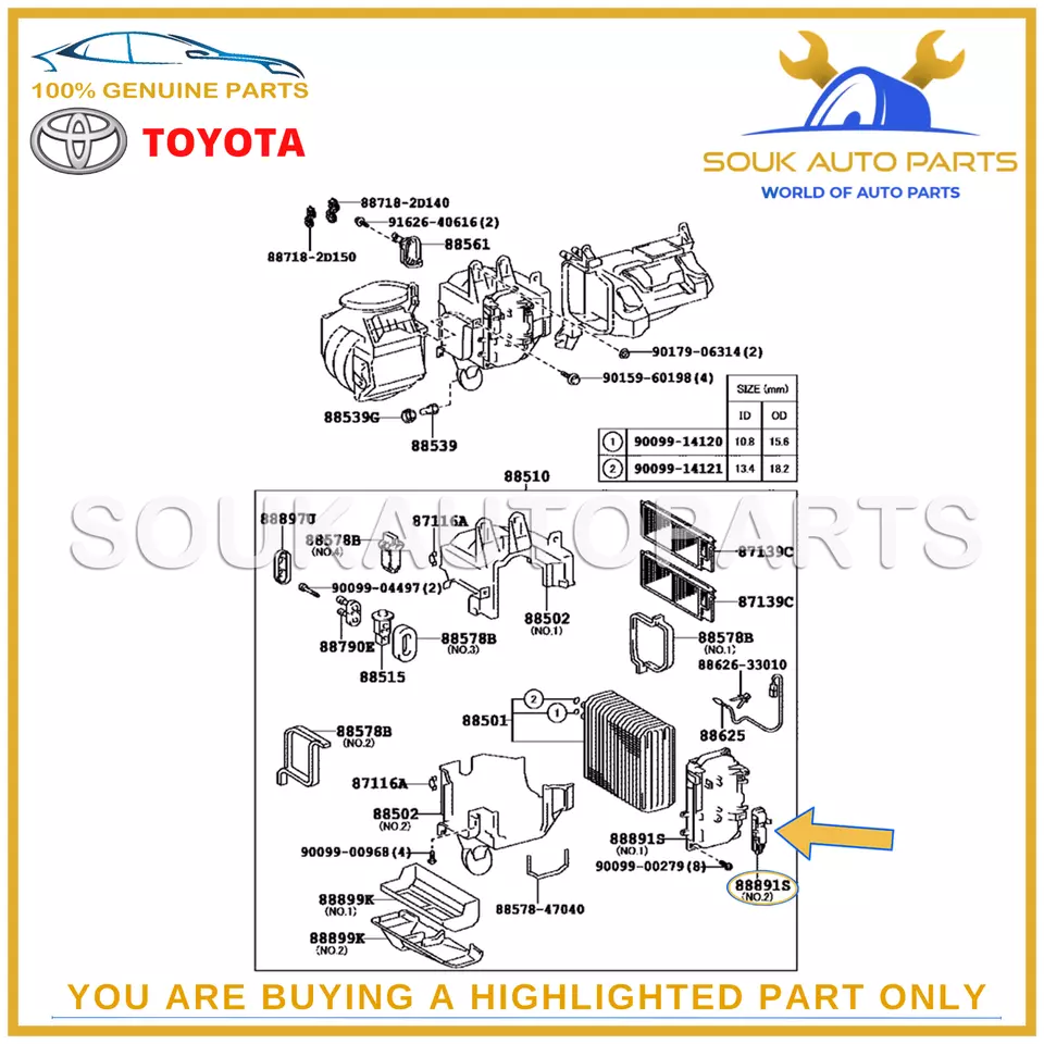 88891-60060 Genuine Toyota BRACKET, AIR CLEANER COVER COOLER NO.1