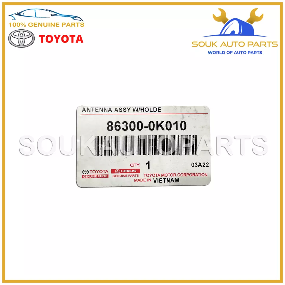 86300-0K010 Genuine Toyota ANTENNA ASSY, W/HOLDER 863000K010 OEM