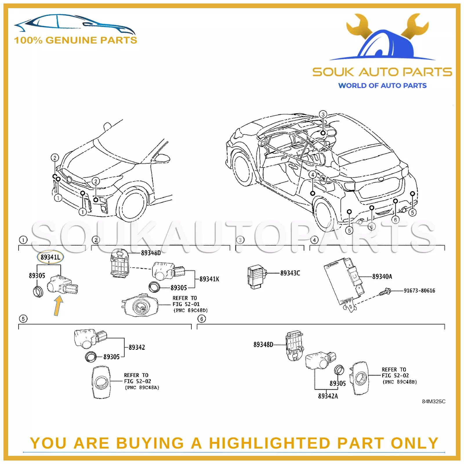 89341-50080-C0 Genuine Toyota SENSOR, ULTRASONIC 8934150080C0 OEM