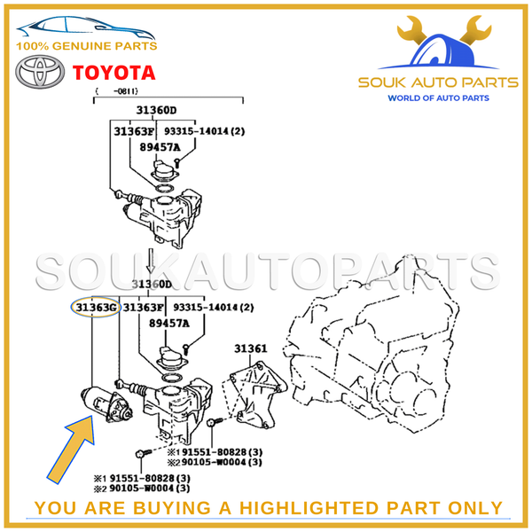 31363-12040 Genuine Toyota CLUTCH ACTUATOR MOTOR 3136312040 OEM