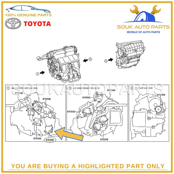 87106-30620 Genuine Toyota DAMPER SERVO SUB-ASSY, AIR CONDITIONER RADIATOR, NO.6