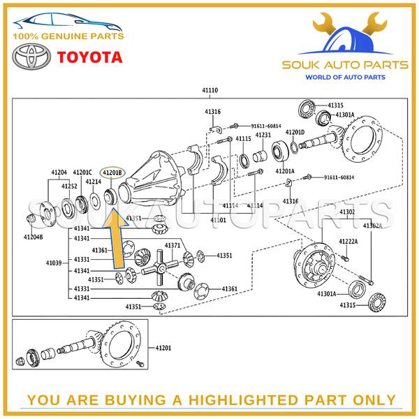 90366-30105 Genuine Toyota BEARING, TAPERED ROLLER (FOR FRONT DRIVE PINION REAR)