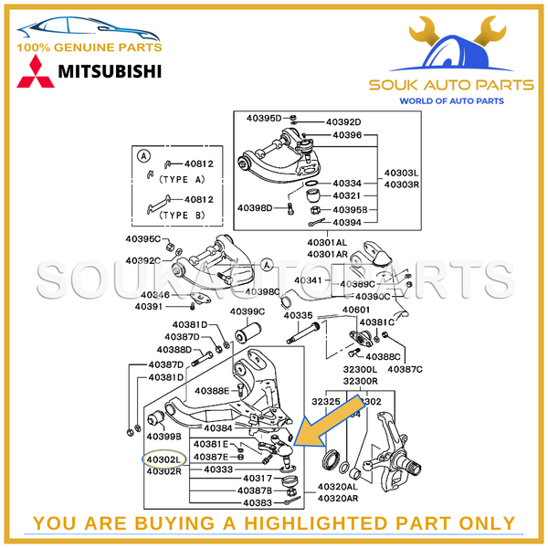 MR296269 Genuine Mitsubishi BALL JOINT KIT, FRONT SUSPENSION LOWER ARM, LH OEM