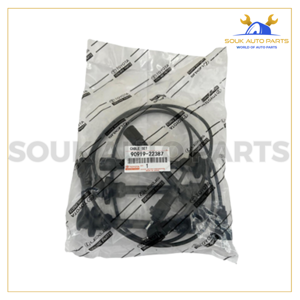 90919-22387 Genuine Toyota CORD SET, COIL & SPARK, W/RESISTIVE 9091922387 OEM