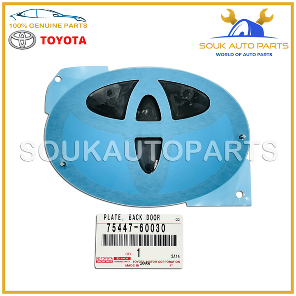 75447-60030 Genuine Toyota PLATE, BACK DOOR 7544760030 OEM