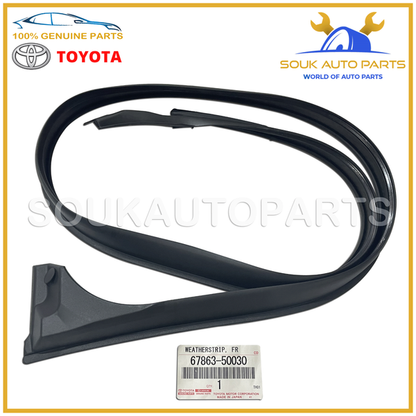 67863-50030 Genuine Toyota WEATHERSTRIP, FRONT DOOR, UPPER RH 6786350030 OEM