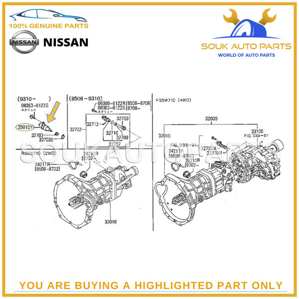 25010-56G00 Genuine Nissan SENSOR ASSY-SPEED METER 2501056G00 OEM NP300 NAVARA