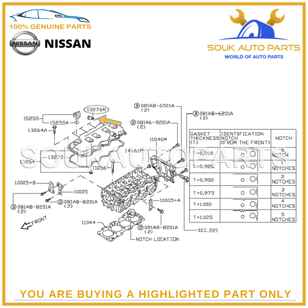 13276-BN30A Genuine Nissan SEAL-OIL,INJECTION NOZZLE 4 Pcs For Navara Pathfinder