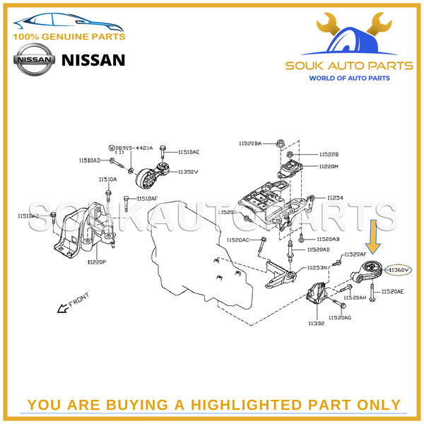 11360-1KC0A Genuine Nissan ROD ASSY-TORQUE 113601KC0A JUKE TIIDA