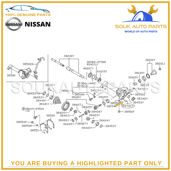 54721-EA300 Genuine Nissan INSULATOR-DIFFERENTIAL MOUNTING 54721EA300