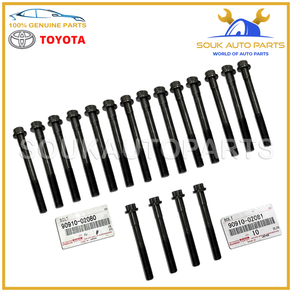 Genuine Toyota HEAD BOLT SET 2L-T For HILUX LAND CRUISER 4RUNNER 90-97