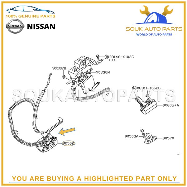 90502-CY00A Genuine Nissan LOCK ASSY-BACK DOOR 90502CY00A OEM