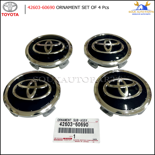 42603-60690 Genuine Toyota ORNAMENT SET OF 4 Pcs OEM