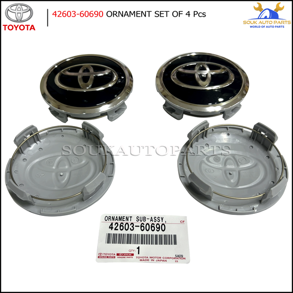 42603-60690 Genuine Toyota ORNAMENT SET OF 4 Pcs OEM
