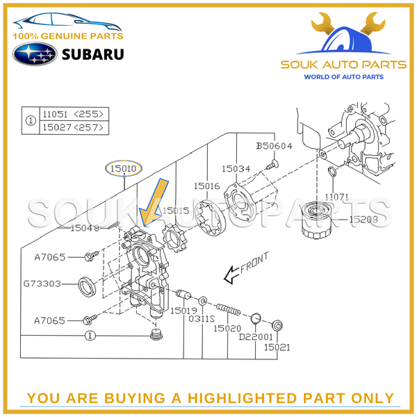 15010-AA360 Genuine Subaru OIL PUMP KIT W/BOLTS & SEAL EJ20 EJ25 11mm LEGACY