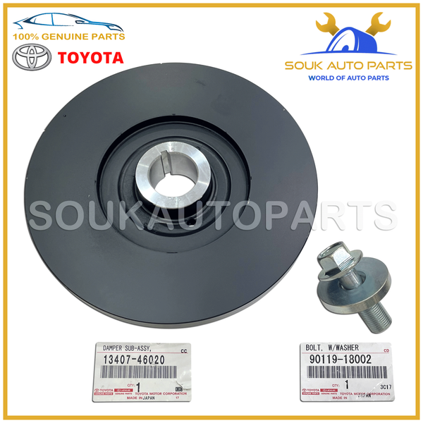 Genuine Toyota ENGINE HARMONIC BALANCER & BOLT W/WASHER 1JZ 2JZ Supra JZA80