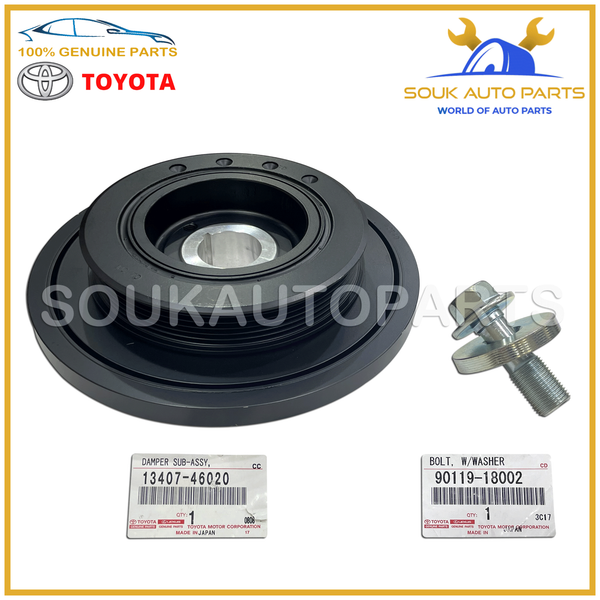 Genuine Toyota ENGINE HARMONIC BALANCER & BOLT W/WASHER 1JZ 2JZ Supra JZA80