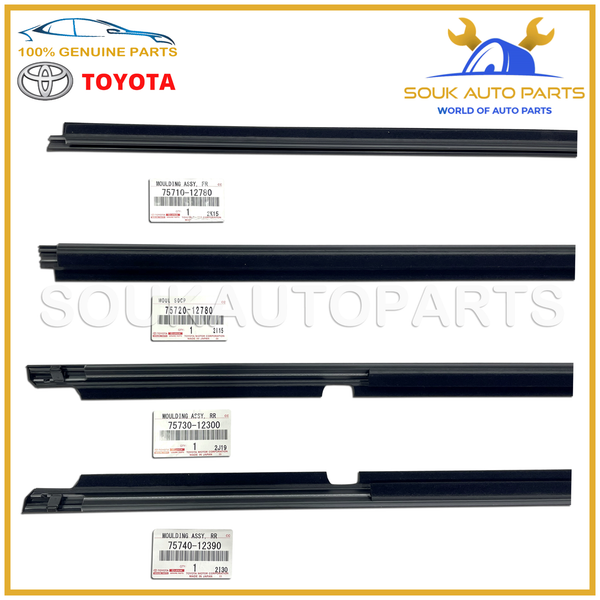 Genuine Toyota FRONT & REAR DOOR BELT MOULDING WEATHERSTRIP SET Corolla 09-12
