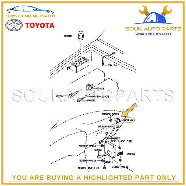 85910-35010 Genuine Toyota RELAY ASSY, CIRCUIT OPENING (FOR EFI) 8591035010 OEM