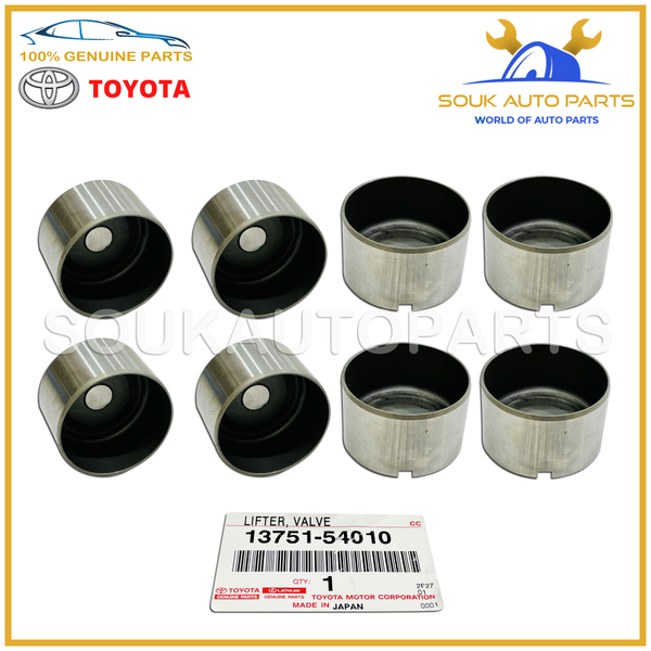 13751-54010 Genuine Toyota LIFTER, VALVE (Set of 8 Pcs)