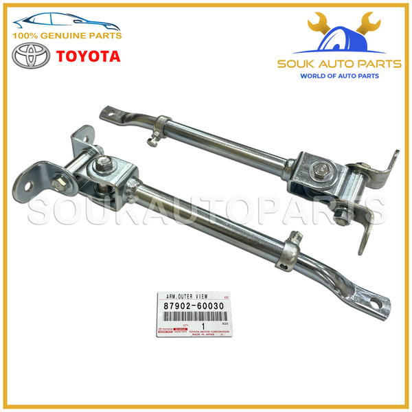 87902-60030 Genuine Toyota ARM SET OF 2 Pcs, OUTER REAR VIEW MIRROR