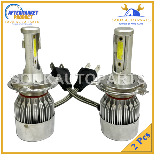 H4 LED HEADLIGHT SET, LIGHT BULB HIGH LOW BEAM 6000K HB2 9003 2600W 390000LM