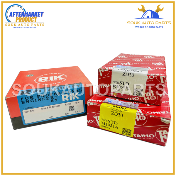 PISTON RINGS, BEARINGS & FULL GASKET KIT ZD30DD For Nissan NAVARA CARAVAN BUS