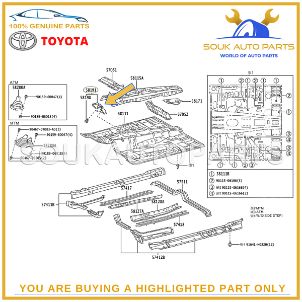 58190-35032 Genuine Toyota DRIVER SIDE FLOOR FOOTREST COVER