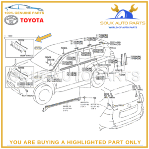 75770-60020 Genuine Toyota MOULDING ASSY, HOOD, FRONT 7577060020 OEM