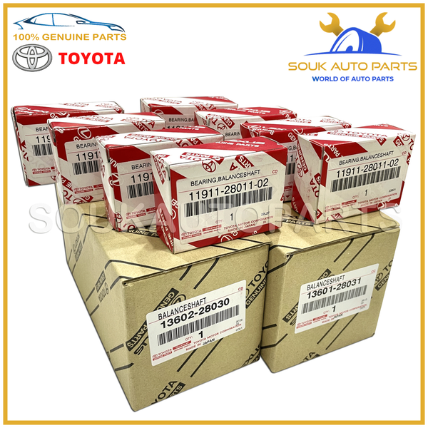 Genuine Toyota BALANCE SHAFT SET W/BEARING SET (8 PCS) 2AZ-FE NO.1 & NO.2
