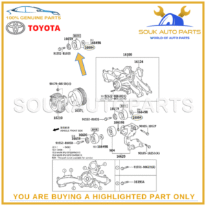 16604-31020 Genuine Toyota DRIVE BELT IDLER PULLEY SUB ASSY, NO.2 1660431020 OEM