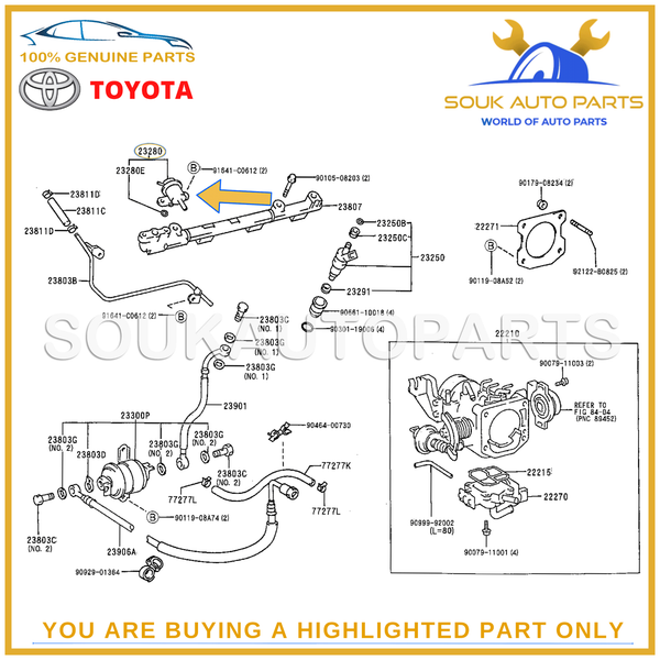 23280-75020 Genuine Toyota REGULATOR ASSY, FUEL PRESSURE 2328075020 OEM