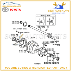 90368-49084 Genuine Toyota BEARING (FOR FRONT AXLE HUB INNER), RH/LH 4RUNNER