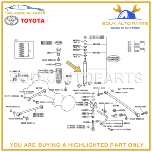 48530-69155 Genuine Toyota ABSORBER ASSY, SHOCK, REAR RH/LH 4853069155 OEM
