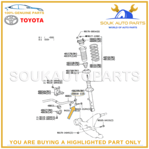 48810-30070 Genuine Toyota SUSPENSION STABILIZER LINK ASSY, FR LH 4881030070 OEM