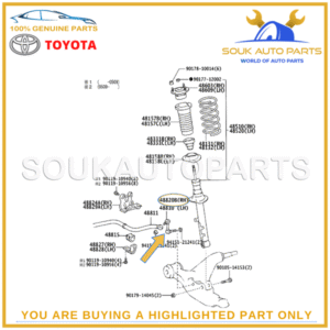 48820-30090 Genuine Toyota LINK ASSY, FRONT STABILIZER, RH 4882030090 OEM