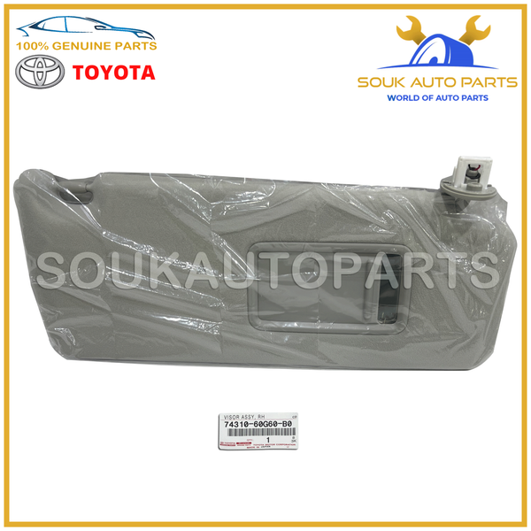 74310-60G60-B0 Toyota Genuine VISOR ASSY, RH 7431060G60B0 OEM