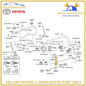68907-35081 Genuine Toyota BACK DOOR DAMPER STAY SUB-ASSY, LH Toyota FJ Cruiser