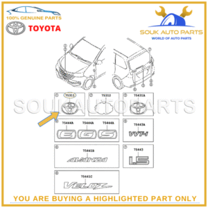 75311-0K030 Genuine Toyota EMBLEM, RADIATOR GRILLE (OR FRONT PANEL) 753110K030