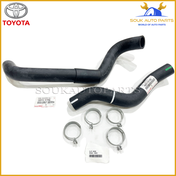 16572-31200 16571-31180 & 90466-35001 Genuine Toyota RADIATOR HOSE SET W/CLIPS