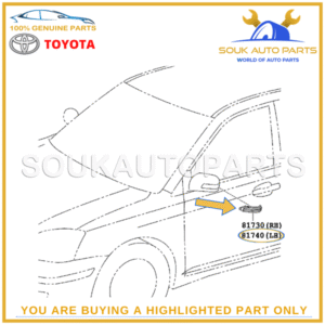 81740-05050 Genuine Toyota SIDE TURN SIGNAL LAMP ASSY, LH 8174005050 OEM